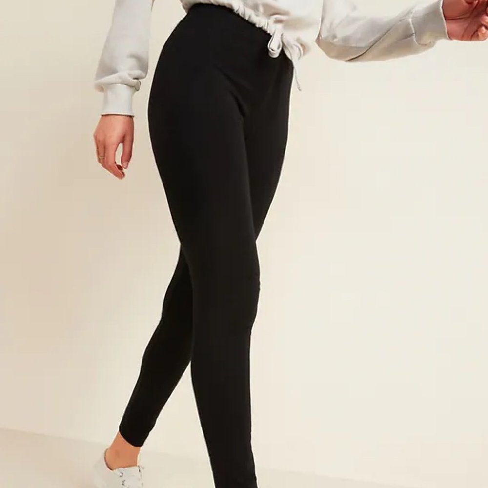 Old Navy High Rise Jersey Leggings in Black Small